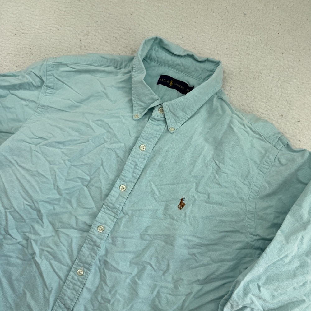 Ralph Lauren Shirt Mens 2XL Light Blue Long Sleeve Button Flesh Pony Button Down